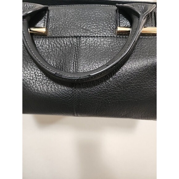 Vince Camuto Margi Leather Shoulder Bag color Black gold metal - Picture 10 of 12